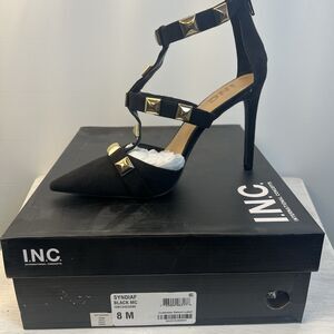I.N.C. International Concepts “Syndiaf” Studded Heels – Women’s 8M – Black
